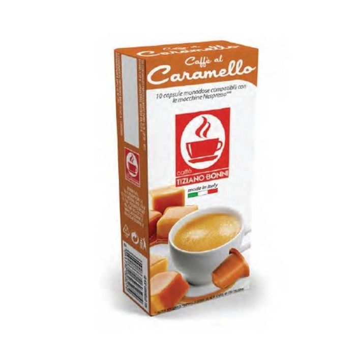 Ingang Maak het zwaar Wakker worden Caffè Bonini koffie met karamelsmaak capsules voor nespresso (10st ) online  kopen? | DeKoffieboon.be